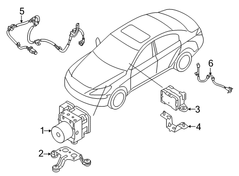 2015 Kia K900 ABS Components Bracket-Hydraulic Module Diagram for 589603T000