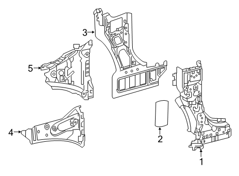 2020 Toyota RAV4 Hinge Pillar Panel Reinforcement Diagram for 61114-0R010