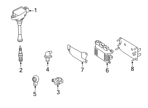 2021 Nissan Altima Powertrain Control Ignition Coil Assembly Diagram for 22448-6CA1A