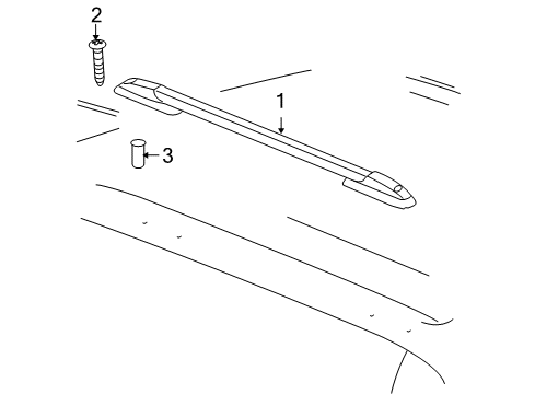 2009 Chevrolet Silverado 1500 Luggage Carrier Roof Rack Side Rails, Note:Black, Crew Cab; Diagram for 19166253