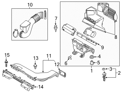 2019 Hyundai Sonata Air Intake Duct Assembly-Air Diagram for 28210-C2920