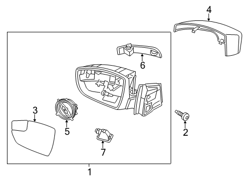 2012 Ford Focus Outside Mirrors Mirror Assembly Diagram for CP9Z-17682-EA