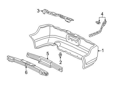 2002 Acura RSX Rear Bumper Absorber, Rear Bumper Diagram for 71570-S6M-000