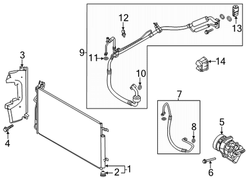 2021 Kia K5 A/C Condenser, Compressor & Lines Compressor Assembly Diagram for 97701L1750