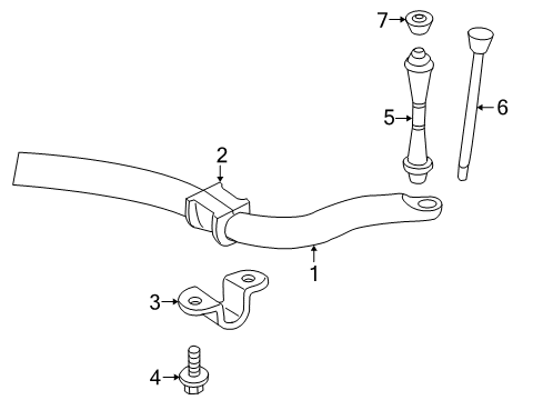 2004 Ford Explorer Stabilizer Bar & Components - Front Stabilizer Bar Nut Diagram for 6L2Z-5C491-AA