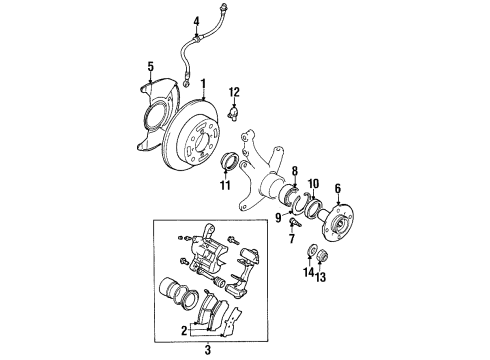 1999 Chevrolet Metro Front Brakes Seal, Front Wheel Bearing Inner Diagram for 30018130