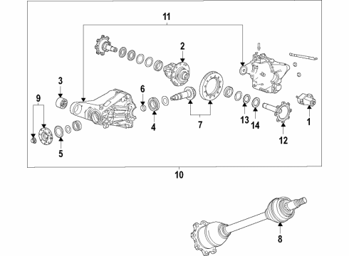 2021 Cadillac Escalade Rear Axle, Differential, Drive Axles, Propeller Shaft Drive Shaft Diagram for 84712237