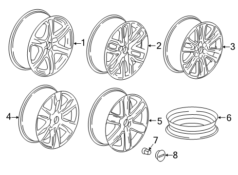 2017 GMC Acadia Wheels Wheel, Alloy Diagram for 23437171
