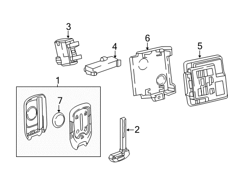 2020 Chevrolet Traverse Keyless Entry Components Antenna Diagram for 13508737