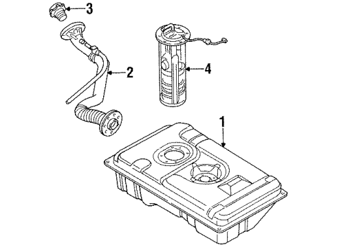 1988 Nissan 300ZX Fuel Supply Fuel Tank Cap Diagram for 17251-21P00