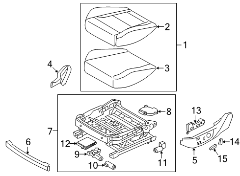 2020 Kia Stinger Power Seats Pad Assembly-Front Seat Diagram for 88150J5000