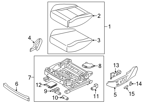 2019 Kia Stinger Power Seats Switch Assembly-Power Front Diagram for 88540J5010WK