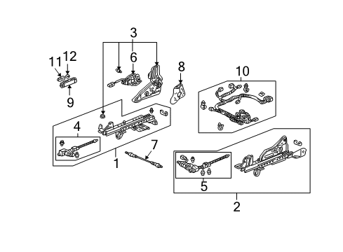 2001 Acura TL Power Seats Adjuster Assy., R. Reclining Diagram for 81230-S0K-A01