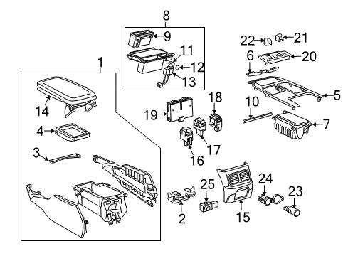 2007 Lexus GS350 Heated Seats Switch, VSC Off Diagram for 84988-30140