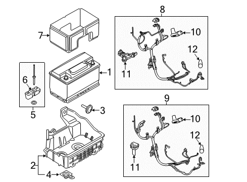 2015 Ford F-150 Battery Battery Tray Diagram for FL3Z-10732-A