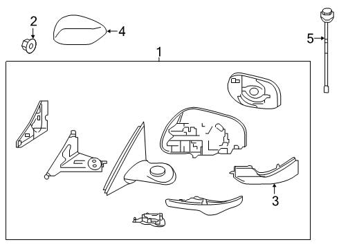 2021 INFINITI QX50 Mirrors Inside Mirror Body Cover, Left Diagram for 96374-5NA0H