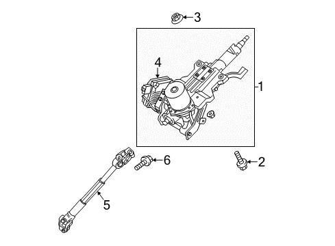 2011 Hyundai Sonata Steering Column Assembly Column Assembly-Upper Diagram for 56310-3Q400