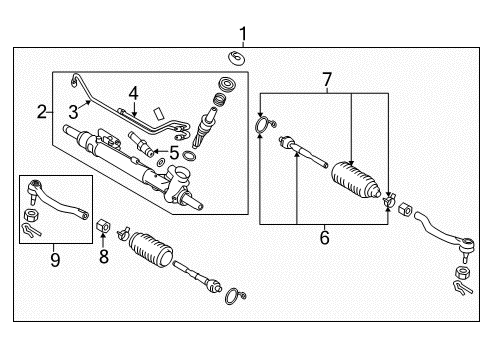 2017 Nissan Quest Steering Column & Wheel, Steering Gear & Linkage Socket Kit - Tie Rod, Inner Diagram for D8E21-1JA0A