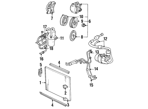 1998 Ford Windstar A/C Condenser, Compressor & Lines Condenser Diagram for F78Z-19712-AA