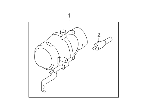 2008 Hyundai Tiburon Bulbs Front Passenger Side Fog Light Assembly Diagram for 92202-2C700