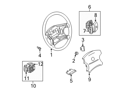 2003 Nissan Pathfinder Steering Column & Wheel, Steering Gear & Linkage Lid-Steering, Lower Diagram for 48467-AU000