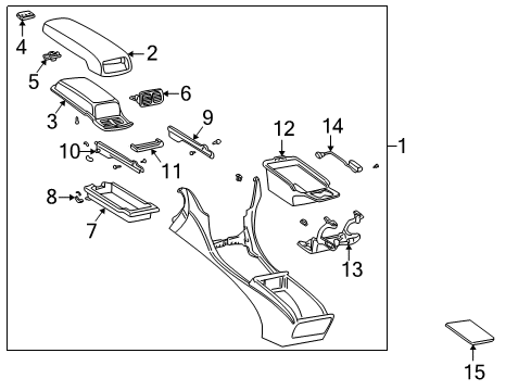 2003 Lexus LS430 Console Door Sub-Assy, Console Compartment Diagram for 58951-50010-A0