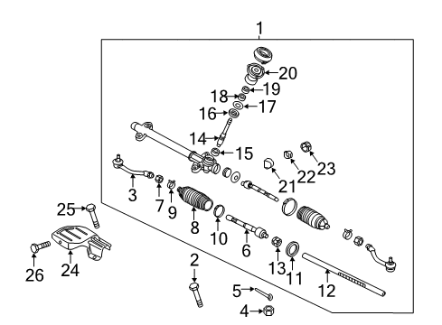 2015 Hyundai Veloster Steering Column & Wheel, Steering Gear & Linkage Heat Protector Assembly-Power STEE Diagram for 57280-A5000