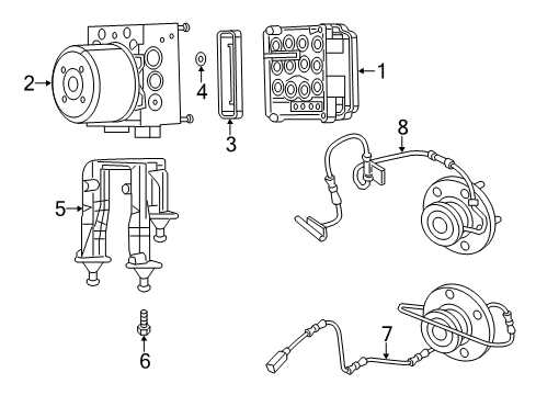 2011 Dodge Charger ABS Components Bracket-Anti-Lock Brake Module Diagram for 5175604AA