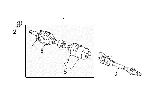 2013 Kia Sorento Drive Axles - Front Boot Kit-Front Axle Differential Diagram for 495061UA00