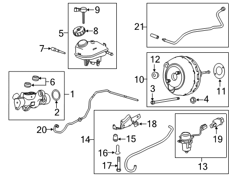 2011 Buick Regal Dash Panel Components Booster Diagram for 13409893