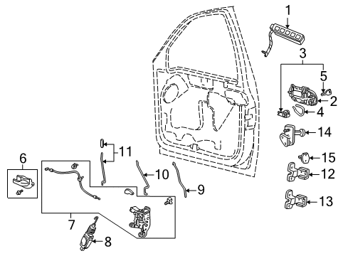 Diagram for 2002 Lincoln Blackwood Front Door - Lock & Hardware 