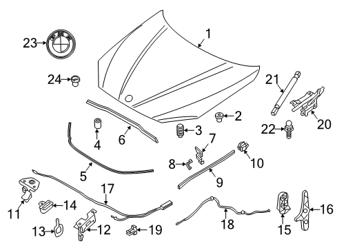 2015 BMW X1 Hood & Components Blind Plug Diagram for 51718407016