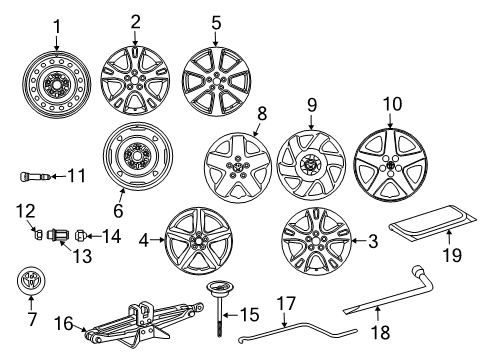 2007 Toyota Matrix Wheels Center Cap Diagram for 42603-AB020