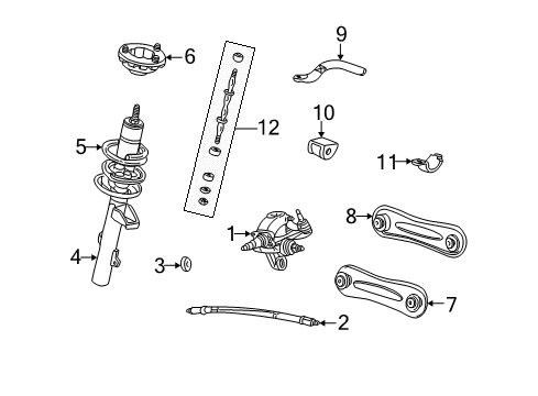 2004 Ford Taurus Rear Suspension Components, Stabilizer Bar & Components Stabilizer Bar Diagram for 2F1Z-5A772-AA
