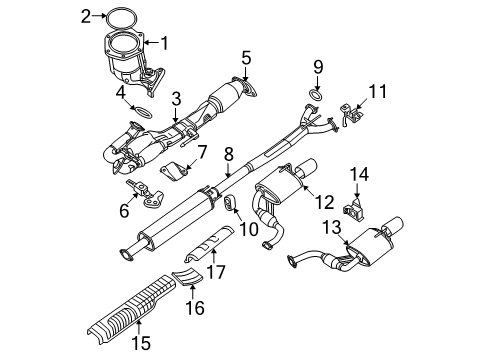 2010 Nissan Maxima Exhaust Components Exhaust, Main Muffler Assembly Diagram for 20110-9N00A