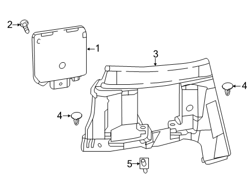 2017 Ford Focus Lane Departure Warning Bracket Diagram for F1FZ-14D189-A