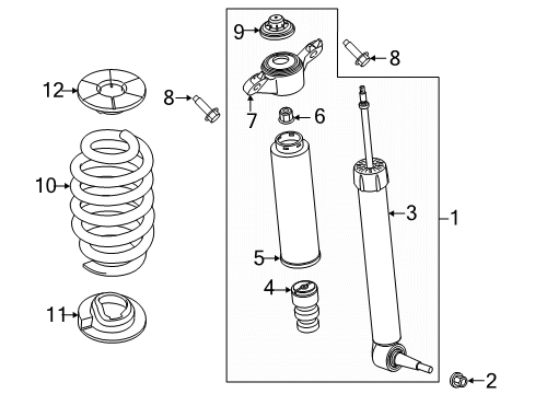 2021 Ford Explorer Shocks & Components - Rear Shock Assembly Nut Diagram for -W720034-S440