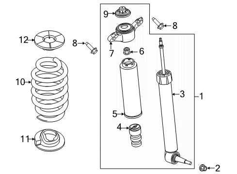 2021 Ford Explorer Shocks & Components - Rear Upper Seat Diagram for LB5Z-5586-C