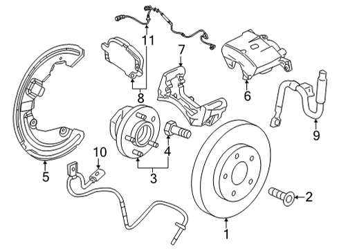 2021 Cadillac CT4 Anti-Lock Brakes Wear Sensor Diagram for 84945105