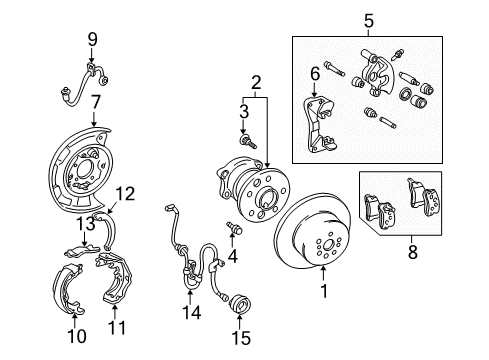 2002 Lexus ES300 Parking Brake Rear Pads Diagram for 04466-33090