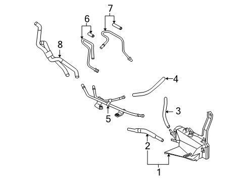 2007 Lexus RX350 Trans Oil Cooler Cooler Assy, Oil W/Hose Diagram for 32920-0E011