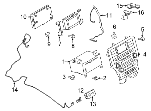 2018 Ford Mustang A/C & Heater Control Units Receiver Diagram for JR3Z-18C869-AA