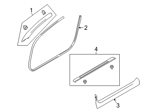 2010 Infiniti G37 Interior Trim - Pillars, Rocker & Floor Welt-Body Side, Front RH Diagram for 76921-JJ50A