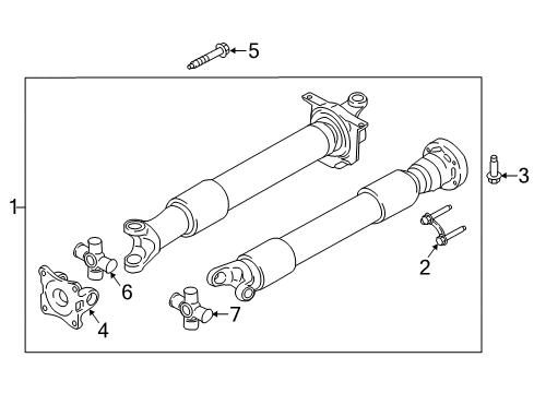 2017 Ford Mustang Drive Shaft - Rear Drive Shaft Assembly Front Bolt Diagram for -N800594-S101