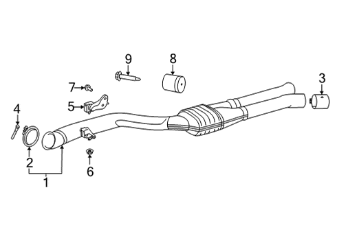 2021 Toyota GR Supra Exhaust Components Catalytic Converter Clamp Diagram for 90118-WA472