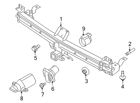 2014 Lincoln MKT Trailer Hitch Components Connector Screw Diagram for -W711482-S900