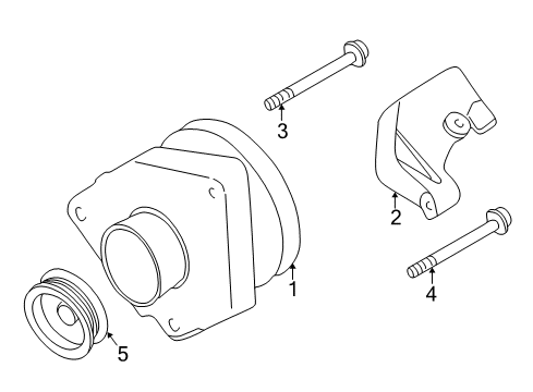 2003 Chrysler Sebring Alternator Bracket-Alternator Diagram for MD372955