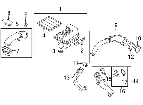 2008 BMW X6 Filters Hose Clamp Diagram for 07129952123