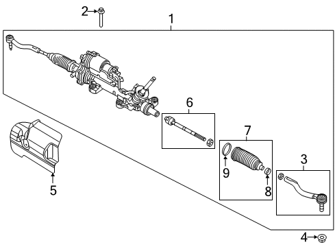 2019 Chrysler Pacifica Steering Column & Wheel, Steering Gear & Linkage, Shroud, Switches & Levers Tie Rod-Outer End Diagram for 68318142AB