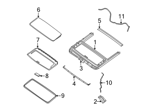 2022 Nissan Frontier Sunroof MOTOR ASSY-SUNROOF Diagram for 91295-9BN1B